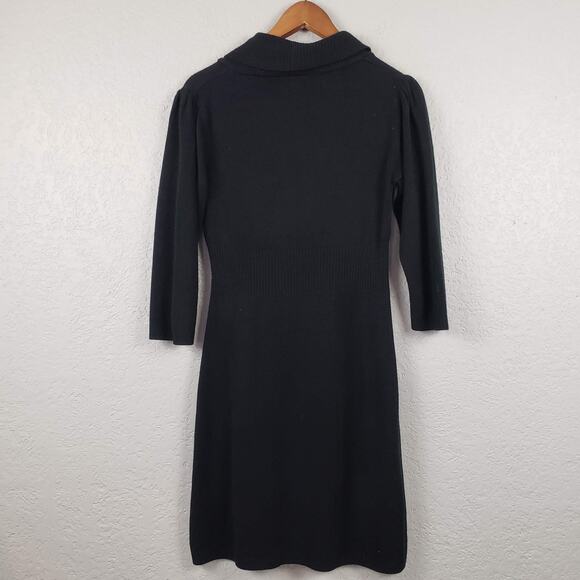 Connected Knit Sweater Dress Deep V - M - Picture 2 of 6